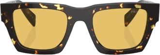 Prada Vierkante Havana Zonnebril - Heren - Zonnebrillen - Bruin - 50 MM - Accessoires