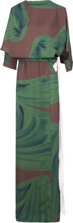 V:PM ATELIER Maxi-jurk met print - Groen