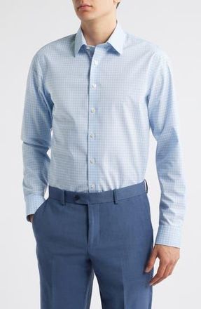 Nordstrom Extra Trim Fit Check Non-Iron Dress Shirt in Blue Sabina Plaid at Nordstrom Rack, Size 15 - 34/35