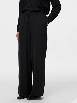 Pieces Schlupfhose PIECES PCTIFFANY HW WIDE PANTS WVN NOOS BC, Damen, Gr. XXL (44), N-Gr, schwarz, Web, Obermaterial: 100% Polyester, unifarben, normal, Hose