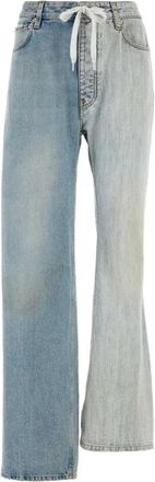 Balenciaga Two-Tone Denim Fifty-Fifty Jeans - Dames - Loose Fit Jeans - Veelkleurig - S - Denim - Jeans