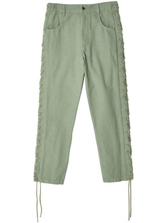 ECKHAUS LATTA lace-up straight trousers - Green