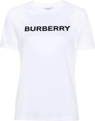 Burberry Logo Katoenen T-shirt - Dames - T-shirts - Wit - L - Katoen - Tops