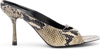 Diesel D-Diams-High leather mule with floating Oval D - Moccasins and Mules - Woman - Multicolor