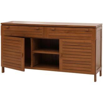 Hhg Non utilizzato] Mobile lavabo in teak HHG 761, mobile lavandino bagno, teak di qualit&agrave; b (durame, 20-30 anni), 80x150x40cm