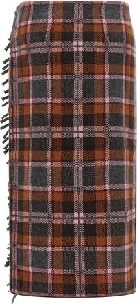 Guest In Residence Tartan Wrap Skirt - Brown