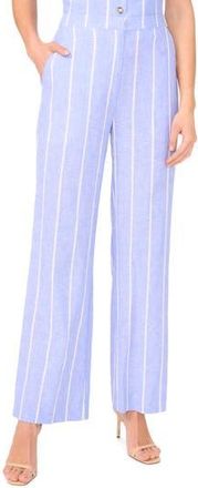 Halogen Stripe Linen Blend Straight Leg Pants in Ultramarine at Nordstrom Rack, Size X-Large