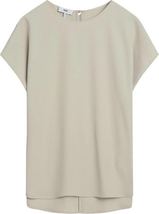 Cinque Flowy Short-Sleeve Blouse - Dames - T-shirts - Beige - M - Tops
