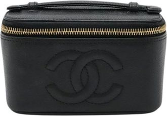 Chanel Pre-owned Handbags, female, Black, Size: ONE SIZE Pre-owned Leather Handbag