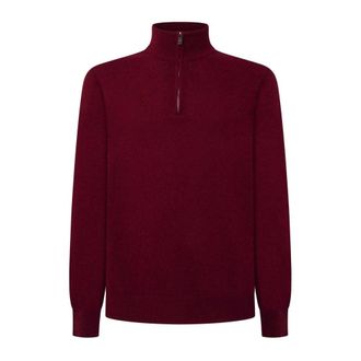 Hackett Maglione in misto lana merino e cashmere - - Knitwear - Uomo - Rosso - M