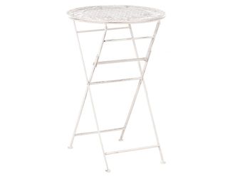 Beliani Mesa de bar de jard&iacute;n 60 cm 60 cm Metal Beige claro