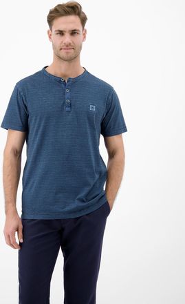 Lerros T-Shirt LERROS T-Shirt in Fineliner-Optik, Rundhalsausschnitt, Herren, Gr. XXL, classic navy, 100% Baumwolle, Rundhals, Shirts T-Shirt