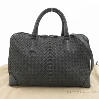 Bottega Veneta Black Leather Boston Bag (Pre-Owned)