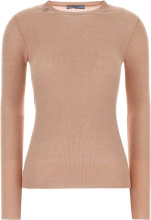 Prada Light Pink Knitted Crew Neck Sweater