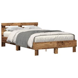 Berkfield Home Modern Engineered Wood Bed Frame Old wood Engineered wood 120 x 190 cm in Brown