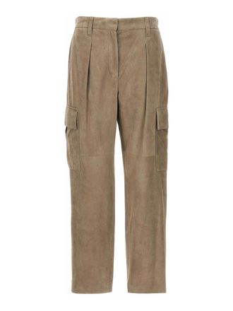 Brunello Cucinelli Suede Pants Zip Pockets