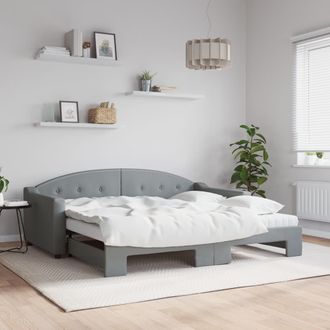 vidaXL Vidaxl - Sof&aacute; Cama Nido Con Colch&oacute;n Tela Gris Claro 90x190 Cm
