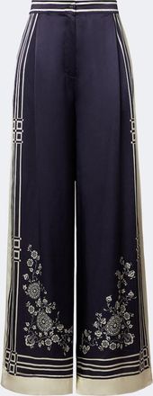 Alemais Al&eacute;mais Banderra printed silk satin wide-leg pants
