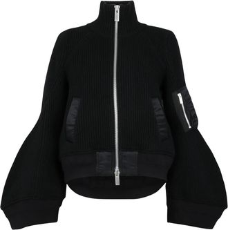 sacai Knit Blouson - Dames - Bomber jackets - Zwart - L - Jassen