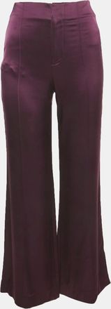 Alice & Olivia Alice + Olivia Purple Satin Wide Leg Trousers