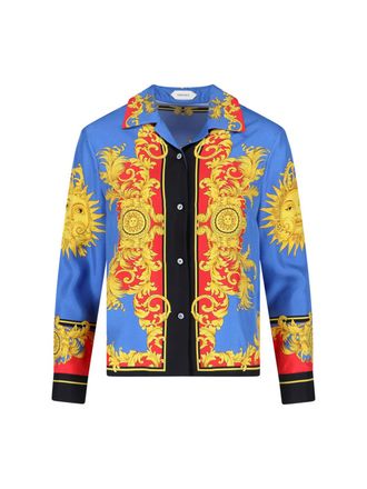 Versace Multicolor Artistic Motifs Silk Shirt