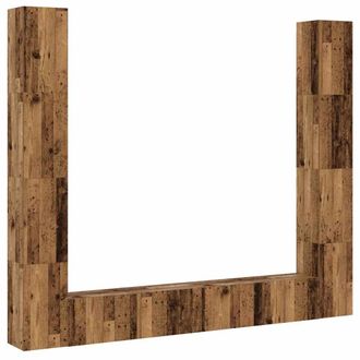 vidaXL Vidaxl - Mobili Tv A Parete 6 Pz Legno Vecchio Legno Multistrato