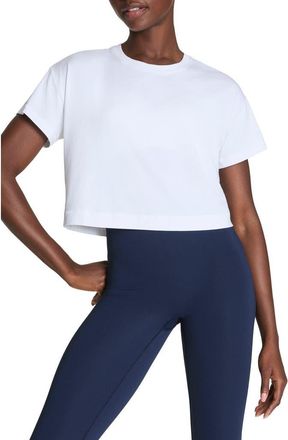 Spanx Supernaturals Crop T-Shirt in Vivid White at Nordstrom, Size X-Large