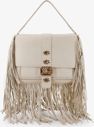 Burberry Borsa a mano Rider in pelle con logo Equestrian Knit in metallo - BURBERRY - gender_Woman