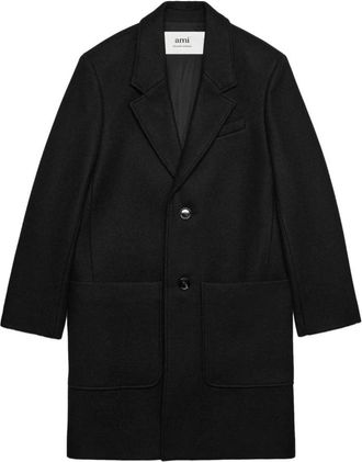 Ami Stijlvolle Jas - Dames - Mantel - Zwart - 2XL - Wol - Jassen