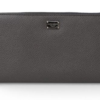 Dolce & Gabbana Gray Leather Long Wallet (Bi-Fold) (Pre-Owned)
