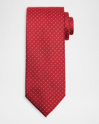 Brioni Men & apos;s Micro-Polka Dot Silk Tie