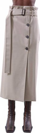 Meimeij Womens Midi Skirt In Khaki