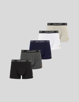 Lyle & Scott Lyle And Scott Mens 5 Pack Assorted Trunks - Black - Size: 37/36/32
