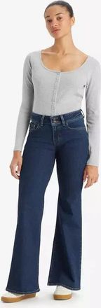 Levi's Womens Levis Superlow Flare Jeans Blue Denim Cotton Stretch Pockets RED934