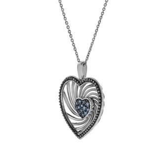 LuvMyJewelry Nalina Sterling Silver 0.08 Ct Diamond Heart Pendant