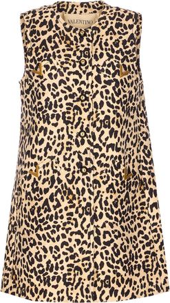Valentino Garavani Crepe Couture Animalier Print Dress