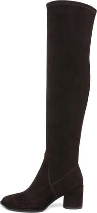 Cesare Gaspari Suede Leder Over-knee Laarzen - Dames - Over de knie laarzen - Bruin - 42 EU - Leer - Schoenen