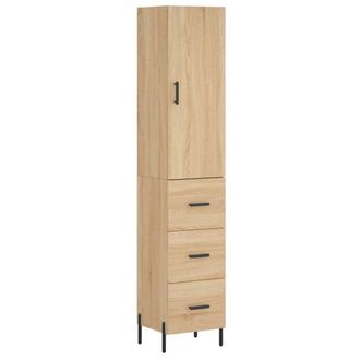 Berkfield Home Highboard Sonoma Oak 34.5x34x180 cm Engineered Wood in Light Tan