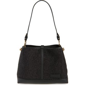 Strathberry Lana Black Raffia Hobo Bag at Nordstrom