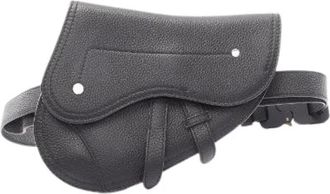 Dior Pre-owned Saddle Leather Waist Bag - Heren - Vintage Heuptassen - Zwart - ONE Size - Leer - Vintage