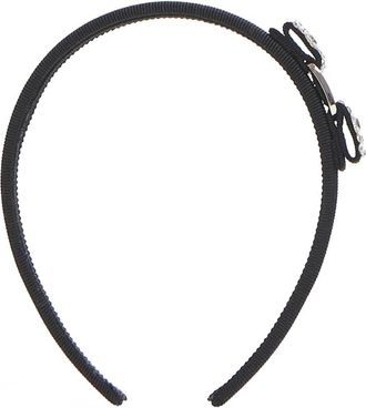 Ferragamo Vara Strass Strik Haarband - Dames - Haaraccessoires - Zwart - ONE Size - Katoen - Accessoires