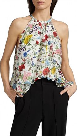Alice & Olivia Erna Halter Blouse In Dollhouse