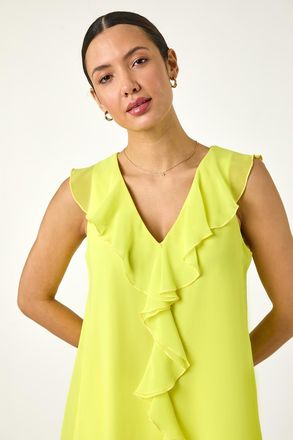 Roman Chiffon Ruffle Vest Top