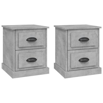 vidaXL Vidaxl - Mesitas De Noche 2 Uds Madera Contrachapada Gris 39x39x47,5 Cm
