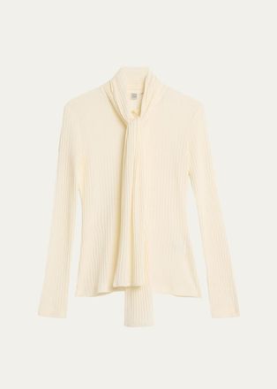 Toteme Ribbed Bow Blouse