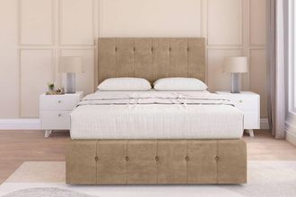 Sloomy Cambridge Naples Divan Set 2 Drawers - 54 Headboard-12 Footboard in Light Brown | Size: Double