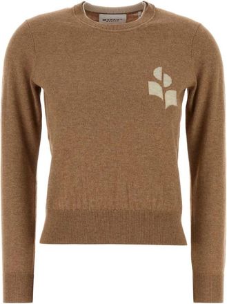 Isabel Marant Lanta Sweater - Dames - Ronde hals truien - Bruin - S - Katoen - Truien & Vesten
