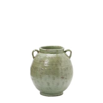 Schubiger M&ouml;bel Vase Mit Griffen Salbei H: 41 cm