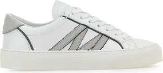 Moncler Monaco 2 Leather Sneakers - Dames - Sneakers - Wit - 39 EU - Leer - Schoenen