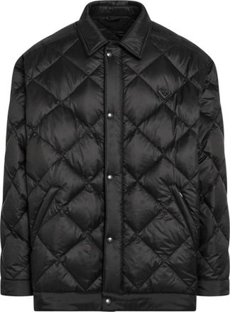 Prada Piumino - Heren - Winterjassen - Zwart - M - Leer - Jassen